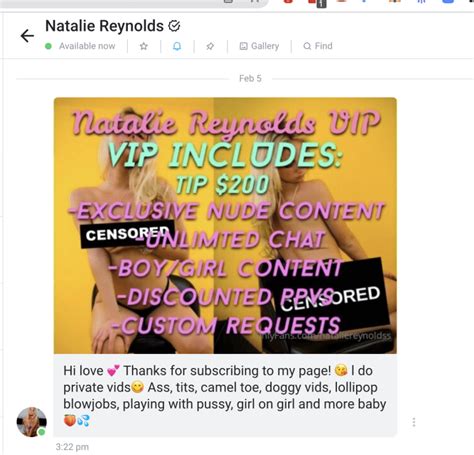 natalie reynolds nud|Natalie Reynolds Nude In Balcony Onlyfans Video Leaked